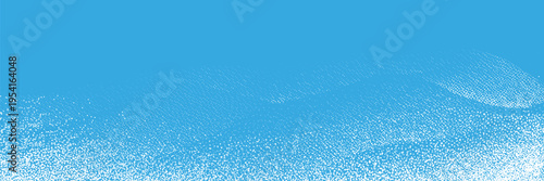 Winter snow scene with 3D white snowdrifts and realistic snowy landscape. Perfect background for holiday designs, featuring ice covered ground and mountain borders.