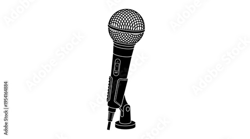 Black Microphone on a Stand.