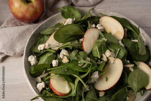 Apple salad close up fresh healthy food in bowl