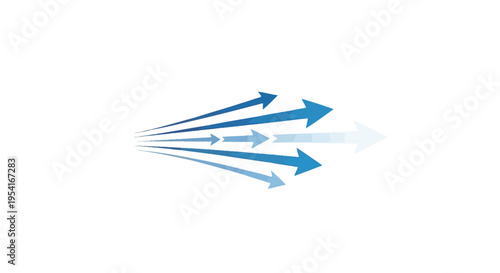 Blue arrows pointing in one direction representing growth and business success.