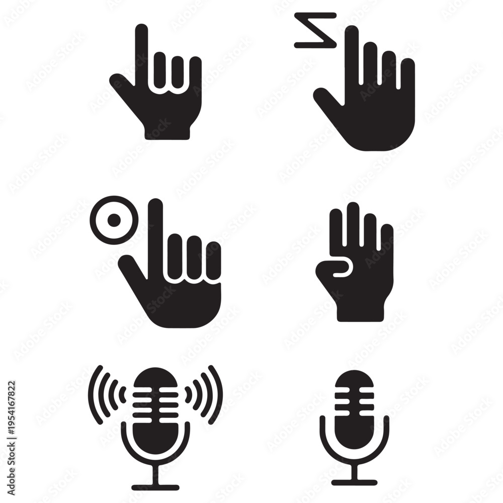 Fototapeta premium Podcast and UI Interface Vector Symbols