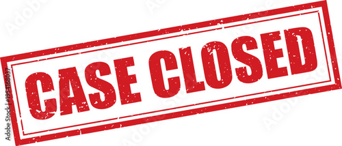 Red Case Closed Rubber Stamp Sign Mark Word Text Written in Grunge Vector in Grunge Border in Transparent Background, Svg, Png