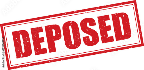 Red Deposed Rubber Stamp Sign Mark Word Text Written in Grunge Vector in Grunge Border in Transparent Background, Svg, Png