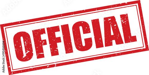 Red Official Rubber Stamp Sign Mark Word Text Written in Grunge Vector in Grunge Border in Transparent Background, Vintage, Svg, Png