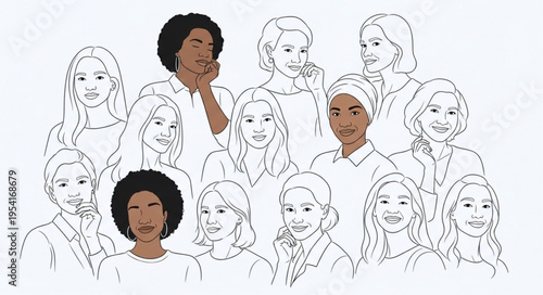 Diverse group of women of different ages and ethnicities.