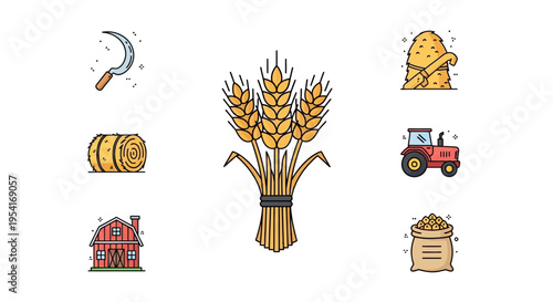 Wheat Bundle Farm Harvest Crop.