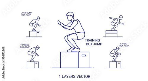 Man doing box jump exercise.