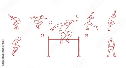Man jumping over a hurdle running.