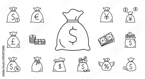 Money bag with dollar sign symbol.