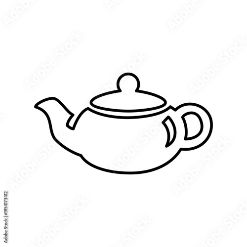 急須の線画アイコン