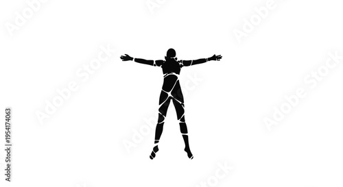 Silhouette of a Broken Person for Mental Health and Trauma Concept