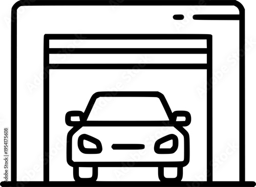 car garage glyph flat vector icon
