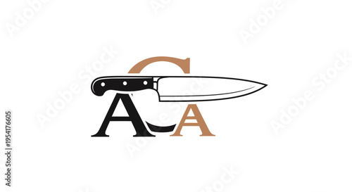 Knife with black handle and blade.