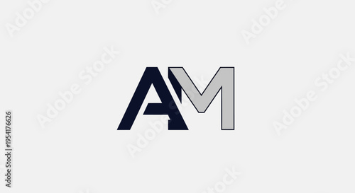 Black and white AM logo.