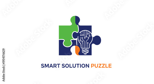 Puzzle Piece with Light Bulb Idea.