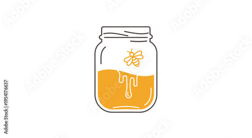 Honey in a glass jar.