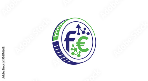 Euro and Pound Currency Symbols Logo.