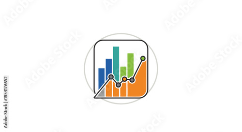 Colorful graph with rising trend line.
