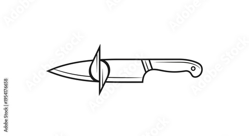 A kitchen knife with blade cover.