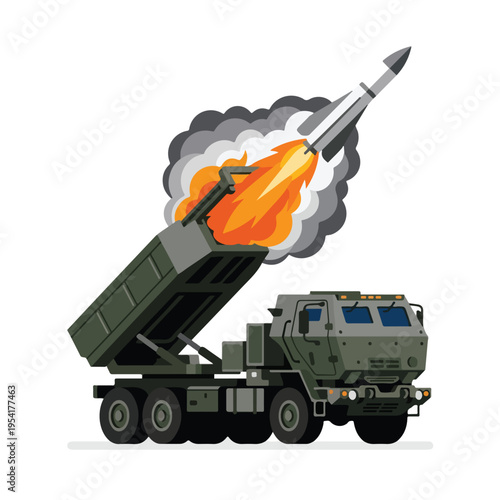 vector flat missile launcher vehicle launching a missile 8