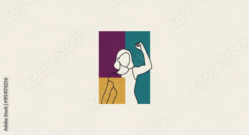 Woman flexing arm showing strength and power symbol.