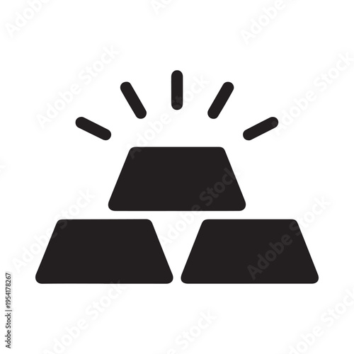 Gold Bars Stacked With Shine Effect Stock Icon