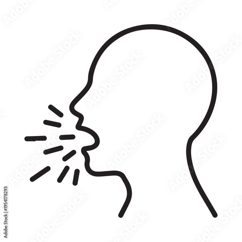 Head Outline Spraying Droplets Simple Line Art Medical Icon