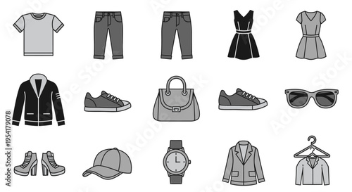 Fashion clothing and accessories collection.