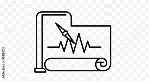 Seismograph recording seismic waves on paper.