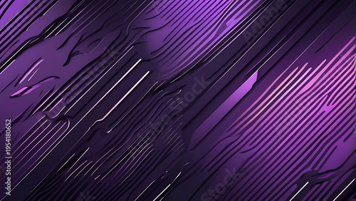 Dark Corrugated Metallic Panels Traversed By Diagonal Vibrant Violet Beams