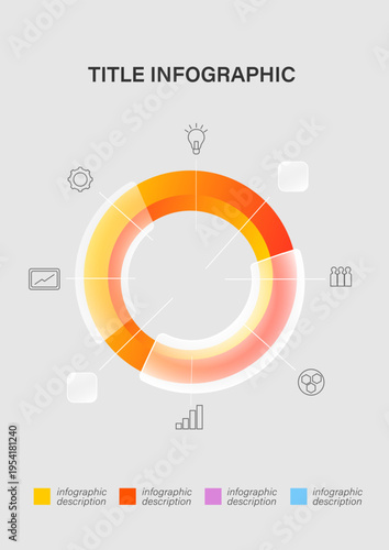 Vertical infographic template. Data and process visualization. Infographics with symbols and diagrams.