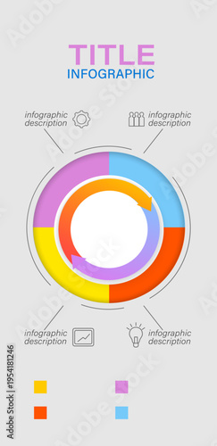 Infographic template for business process visualization. Template for a ribbon in a phone. Marketing infographic concepts.