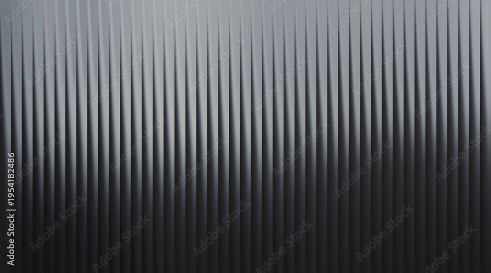 Obraz premium Abstract background featuring a pattern of vertical gray metallic slats with soft light gradients