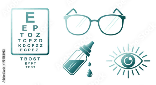 Eye Care Glasses Eye Drops Illustration.