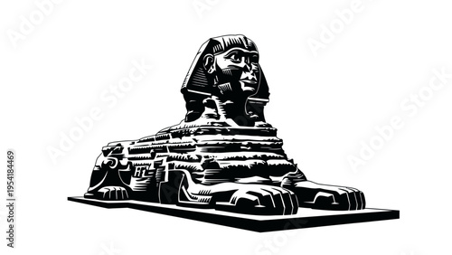 Ancient Egyptian Sphinx Statue Monument Sculpture.