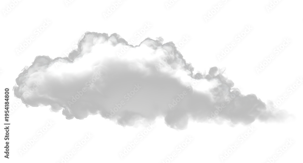 Obraz premium white cumulus cloud on transparent background for sky design and atmosphere 