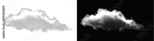 Canvastavla white cumulus cloud on transparent background for sky design and atmosphere