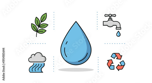 Water Drop Conservation Liquid Resource.
