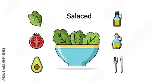 Fresh green salad in bowl.