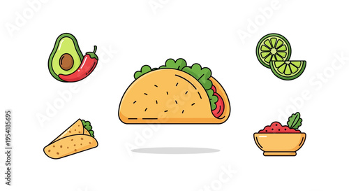 Taco with lettuce and tomato filling.