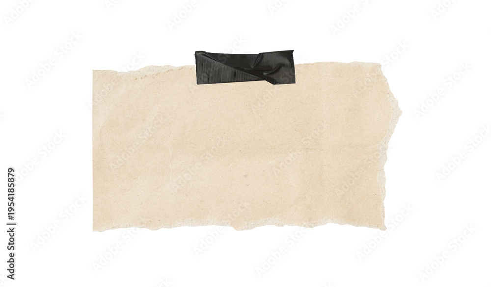 Fototapeta premium Brown paper ripped isolated on a transparent background, crumpled brown paper page with ripped edges, Piece of ripped torn brown cardboard paper PNG