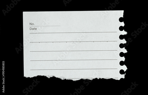 Torn ripped paper on a black background, paper ripped message, torn paper edge, Torn sheets of paper, Recycling lined paper scrap isolated.