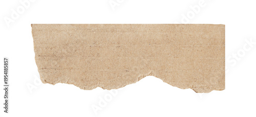 Brown paper ripped isolated on a transparent background, crumpled brown paper page with ripped edges, Piece of ripped torn brown cardboard paper PNG