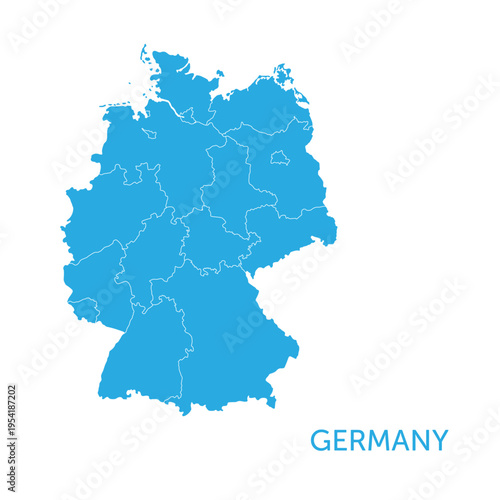 Map of Germany detailed boundaries of administrative divisions