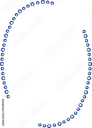 Dotted Circle Frame Curved Line Art