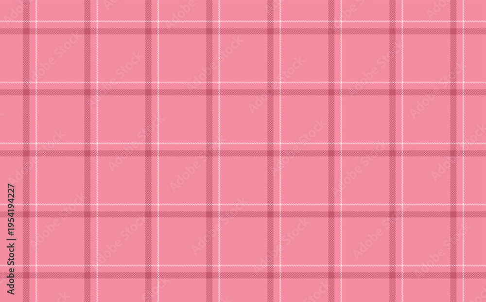 Fototapeta premium Seamless checkered windowpane plaid pattern in light pink and white. Plaid repeating background for shirts, skirts, casual dresses