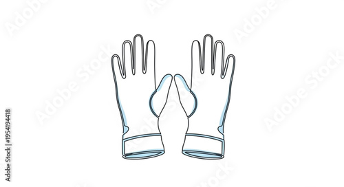 Pair of white gardening gloves isolated on white background.