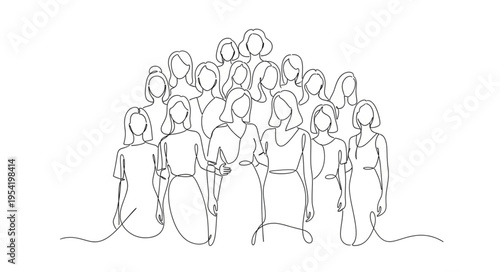 Diverse group of people drawn with simple lines.