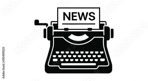 Vintage typewriter with a news headline a symbol of journalism