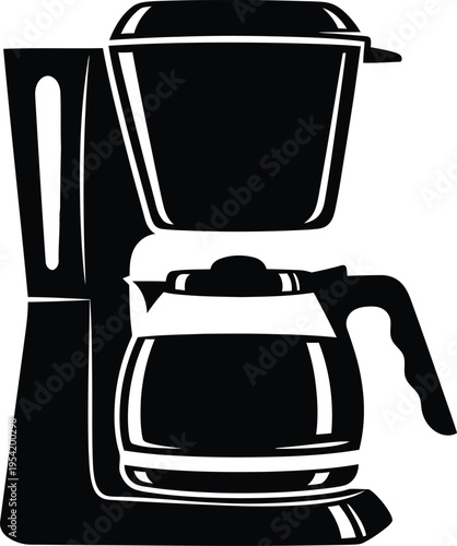 Set of kitchen equipment and household appliances including utensils toaster and coffee machine isolated on white background